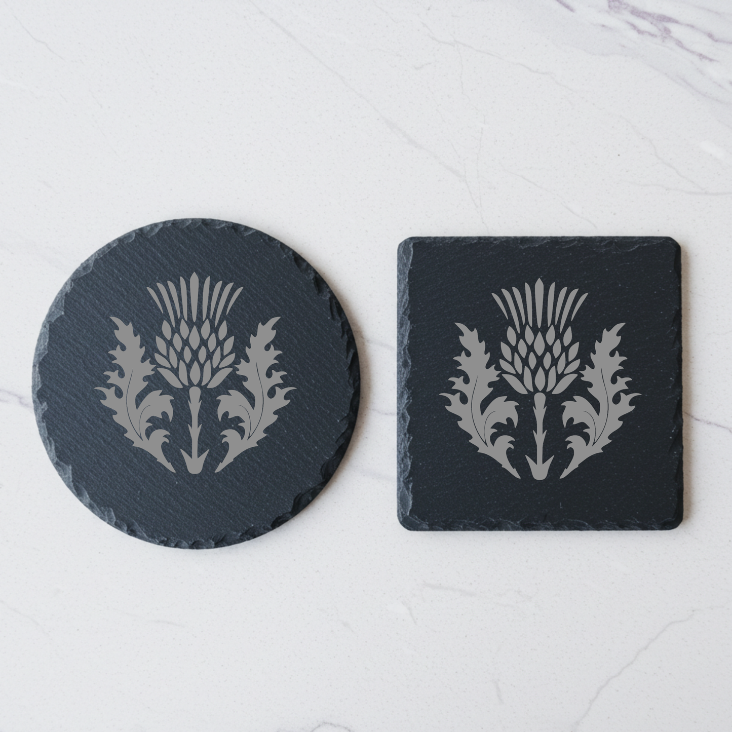 'Milk Thistle' Engraved Slate Coaster