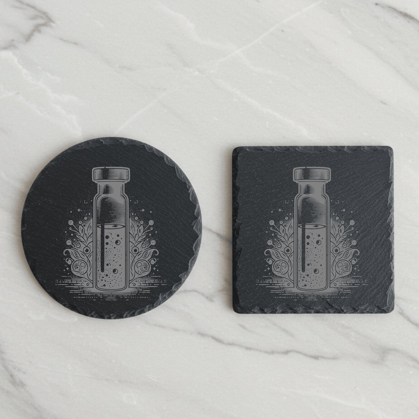 'Metals Vial' Engraved Slate Coaster