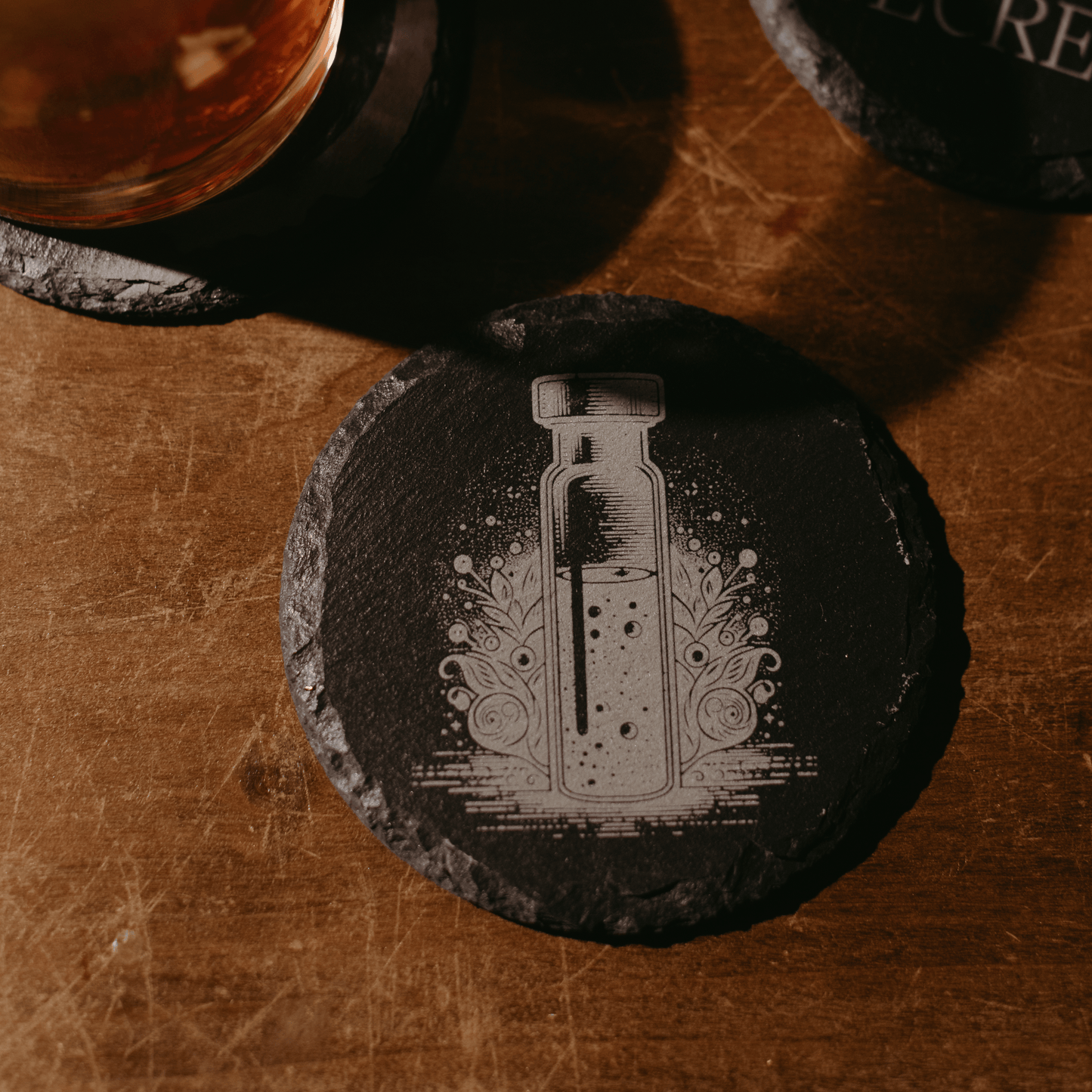 'Metals Vial' Engraved Slate Coaster