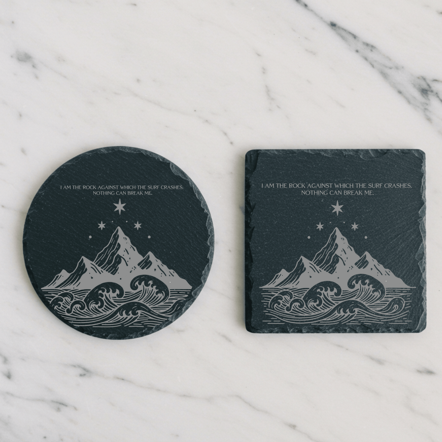 'Nesta' Engraved Slate Coaster