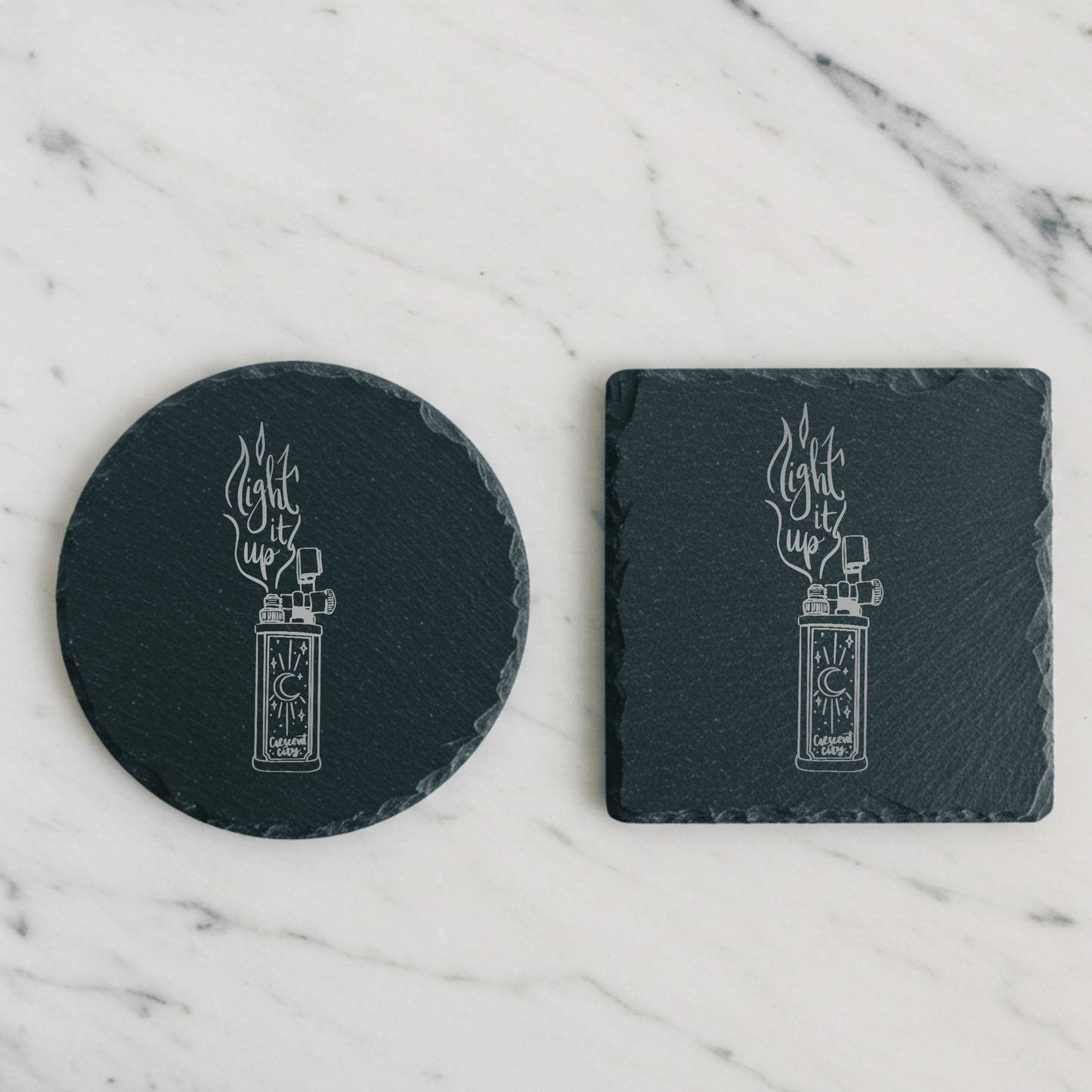'Sparks' Engraved Slate Coaster