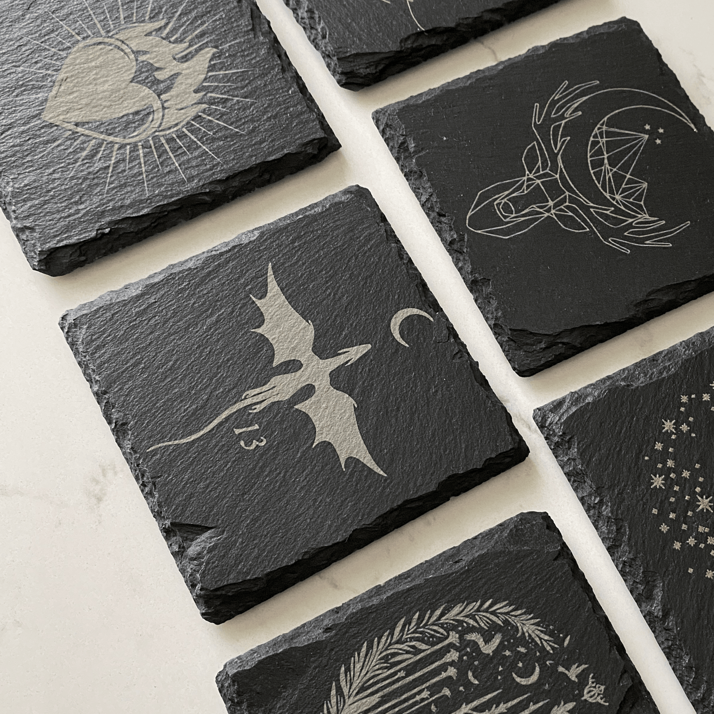 'The Thirteen' Engraved Slate Coaster