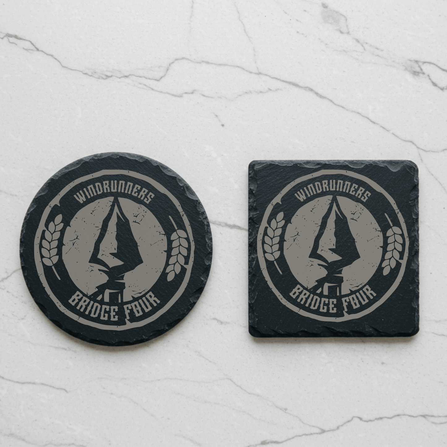 'Bridge Four' Engraved Slate Coaster
