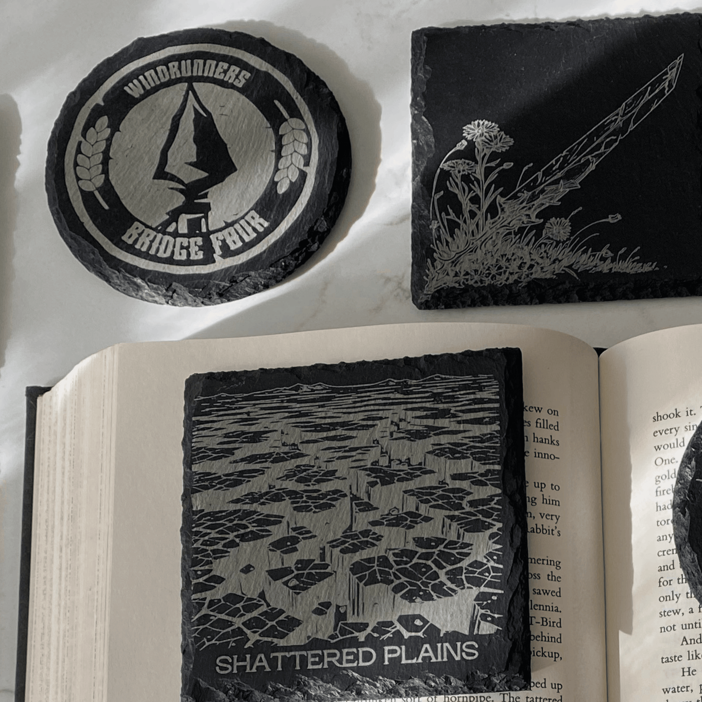 'Bridge Four' Engraved Slate Coaster