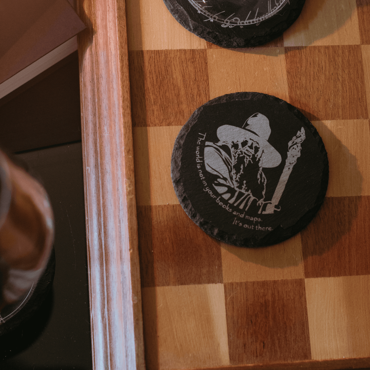 'It’s Out There' Engraved Slate Coaster